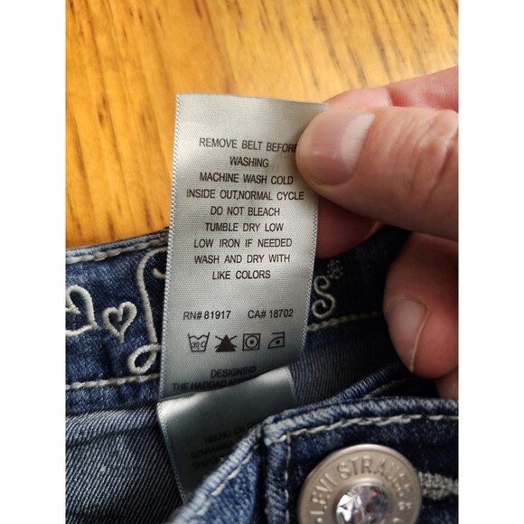 Levi's Shorts Girls Size 14 Midi Vintage Rami Embellished Ramie Cotton - Picture 9 of 9